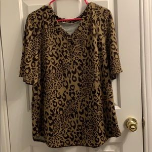 Brown tan cheetah top bombom medium made in USA